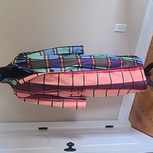 No brand plaid trench